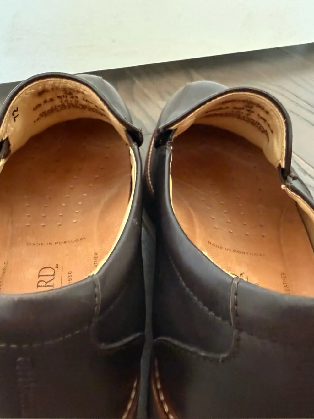SAMUEL HUBBARD Frequent Traveler Dark Brown Leather Loafers Size 9.5